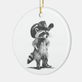 ラクーンカウボーイおもしろいラクーングラフィックミームメンズウィメンズ セラミックオーナメント (左)