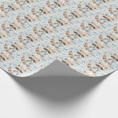 ラクーンキュートベビーパステルウォーターカラーパターン ラッピングペーパー (角)