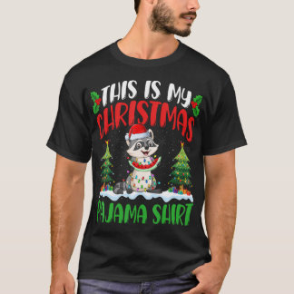 ラクーンクリスマスシャツラクーンクリスマスライトツリー Tシャツ