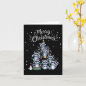 ラクーンクリスマスツリーラクーンクリスマスツリーメリーChr カード (黄色い花)