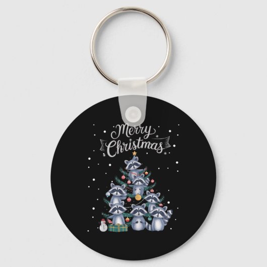 ラクーンクリスマスツリーラクーンクリスマスツリーメリーChr キーホルダー (正面)