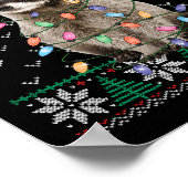 ラクーンサンタハットクリスマス醜いセーター動物L ポスター (角)