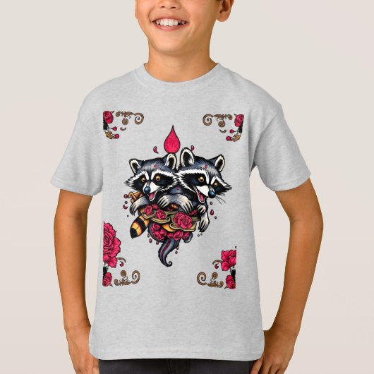 ラクーンデザインtシャツ6 tシャツ (正面)