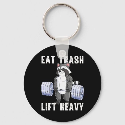 ラクーンデッドリフトボディビルゴミ動物ジムF キーホルダー (正面)