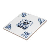 ラクーンデルフトブルーコーナーウッドランド動物 タイル (側面)