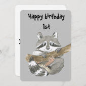 ラクーンハッピーバースデー1st サンキューカード (正面/裏面)