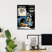 ラクーンパブリックメネース漫画スタイルアート ポスター (ホームオフィス)