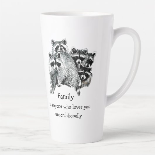 ラクーンファミリーフレンズラブ引用文クリスマス カフェラテマグ (右)