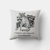 ラクーンファミリーフレンズラブ引用文クリスマス クッション (裏面)