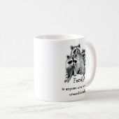 ラクーンファミリーフレンズラブ引用文クリスマス コーヒーマグカップ (正面右)