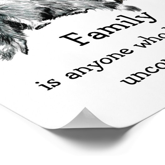 ラクーンファミリーフレンズラブ引用文クリスマス ポスター (角)