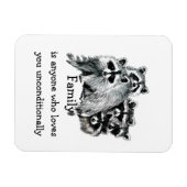 ラクーンファミリーフレンズラブ引用文動物アート マグネット (横)