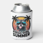 ラクーンフェラルガールサマーヴィンテージオポッサム恋人 缶クーラー (缶正面)