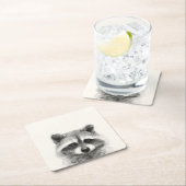 ラクーンペンシルスケッチ スクエアペーパーコースター (インサイチュ)