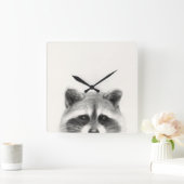 ラクーンペンシルスケッチ スクエア壁時計 (ホーム)