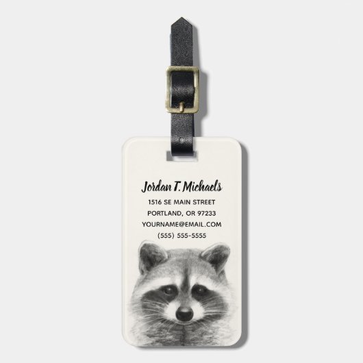 ラクーンペンシルスケッチ ラゲッジタグ