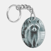 ラクーンラウンドアクリルキーチェーン キーホルダー (正面左)