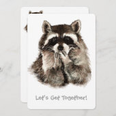 ラクーン与えズキスお別れカスタムパーティー招待状 招待状 (正面/裏面)