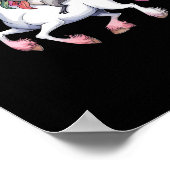 ラクーン乗りユニコーンかわいい動物ファンタジーのための子供 ポスター (角)