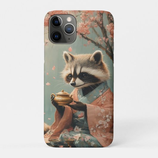 ラクーン仏:さくらんぼツリーの下の平和的なお茶 Case-Mate iPhoneケース (裏)