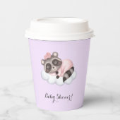 ラクーン動物の赤ちゃんシャワーラベンダー 紙コップ (正面)