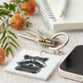 ラクーン動物を働きたくない キーホルダー (正面右)