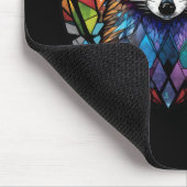 ラクーン動物ポートレートステンドグラス野生生物アート マウスパッド (コーナー)