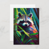 ラクーン動物ポートレート絵を描の野生生物アウトドア サンキューカード (正面/裏面)