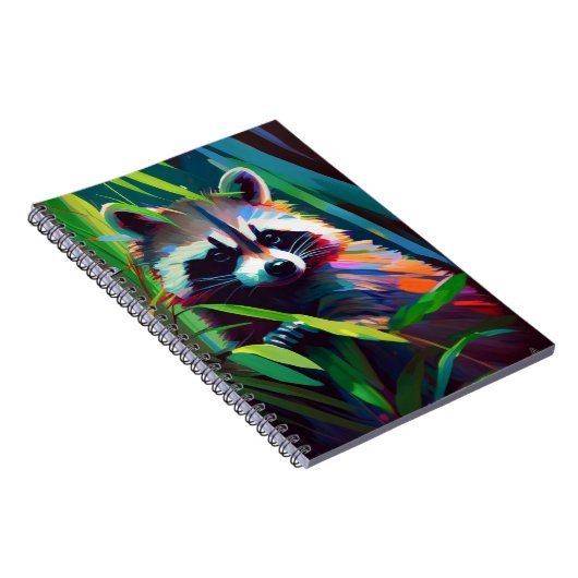 ラクーン動物ポートレート絵を描の野生生物アウトドア ノートブック (右側)