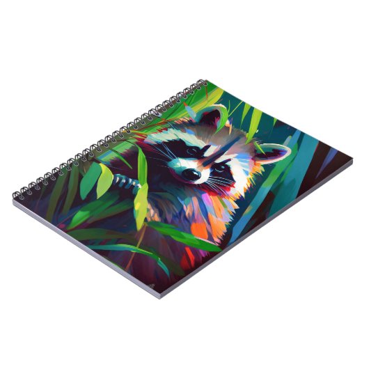 ラクーン動物ポートレート絵を描の野生生物アウトドア ノートブック (左側)