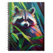 ラクーン動物ポートレート絵を描の野生生物アウトドア ノートブック (正面)