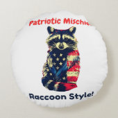 ラクーン国旗アメリカ ラウンドクッション (裏面)