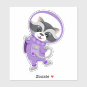 ラクーン宇宙宇宙飛行士飛んでいるがオープン宇宙 シール (シート)