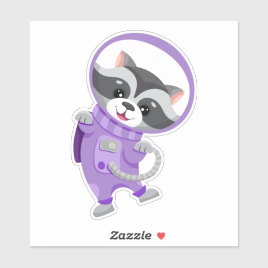 ラクーン宇宙宇宙飛行士飛んでいるがオープン宇宙 シール (シート)