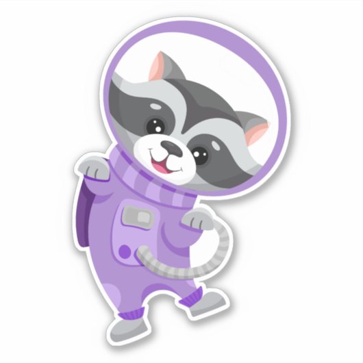 ラクーン宇宙宇宙飛行士飛んでいるがオープン宇宙 シール (正面)