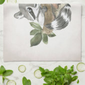 ラクーン恋人ベビーラクーン子供部屋アート キッチンタオル (折り畳み)