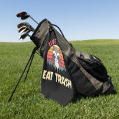 ラクーン愛好家が速いゴミ食べを生きる ゴルフタオル (グリーン)