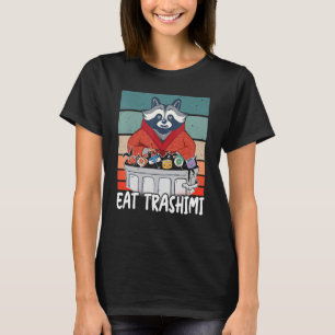 ラクーン日本の寿司ヴィンテージ食べトラシミラック Tシャツ