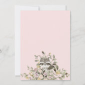 ラクーン植物性ピンクの赤ちゃんシャワー 招待状 (裏面)