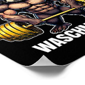 ラクーン洗濯機ボディビルフィットネスジム ポスター (角)