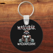 ラクーン洗濯機ラクーンフィットネスボディビルディ キーホルダー (正面)