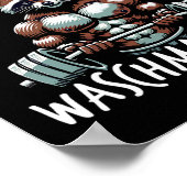 ラクーン洗濯機ラクーンフィットネスボディビルディ ポスター (角)