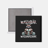 ラクーン洗濯機ラクーンフィットネスボディビルディ マグネット (正面/裏面)