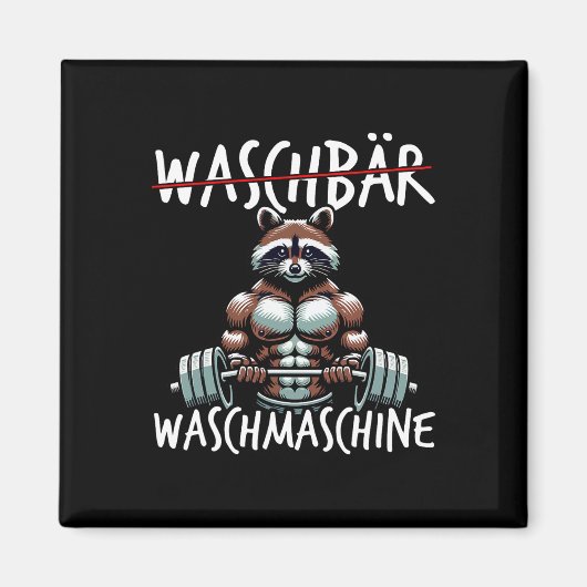 ラクーン洗濯機ラクーンフィットネスボディビルディ マグネット (正面)