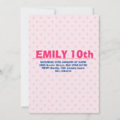 ラクーン誕生日ガール動物パーティーラクーン愛好家 招待状 (裏面)