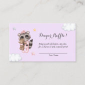 ラクーン赤ちゃんシャワーラベンダーおむつラッフル エンクロージャーカード (正面)