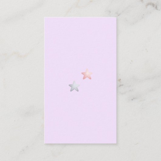 ラクーン赤ちゃんシャワーラベンダー本ベビー エンクロージャーカード (裏面)