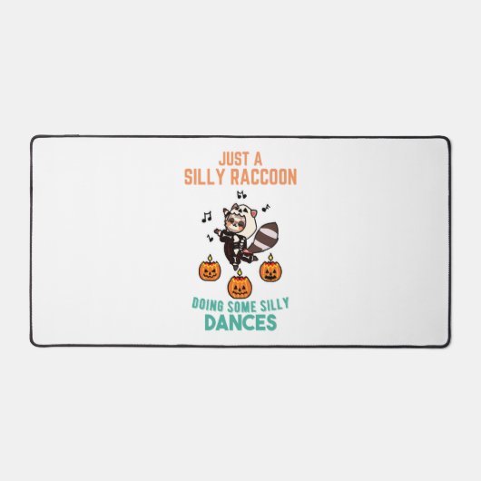 ラクーン踊りハロウィーンカボチャパーティー デスクマット (正面)