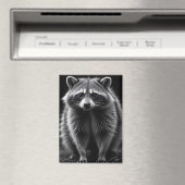 ラクーン野生生物威厳のある自然ライフアートポスター マグネット (インサイチュ (食洗機))