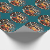 ラクーン雪のクリスマスソング ラッピングペーパー (角)